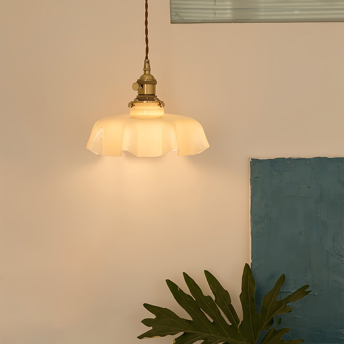 Sepalom Farmhouse Ruffled Pendant Light