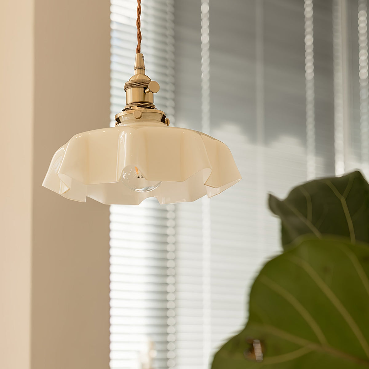 Sepalom Farmhouse Ruffled Pendant Light