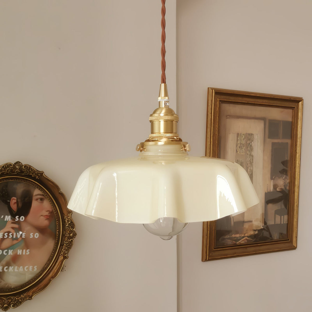 Sepalom Farmhouse Ruffled Pendant Light