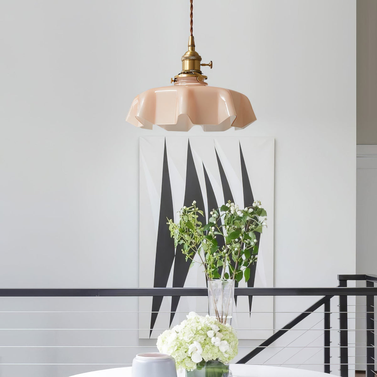 Sepalom Farmhouse Ruffled Pendant Light