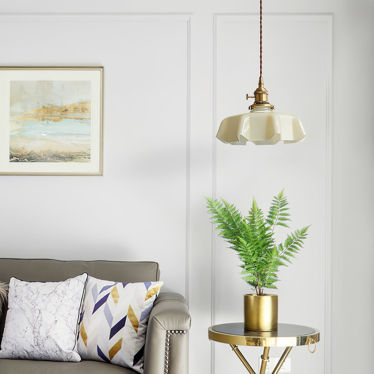 Sepalom Farmhouse Ruffled Pendant Light