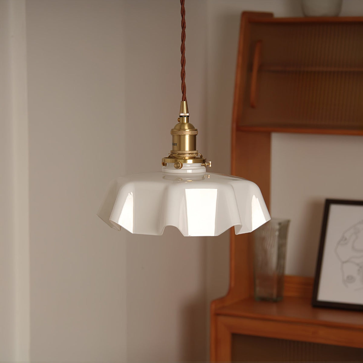 Sepalom Farmhouse Ruffled Pendant Light