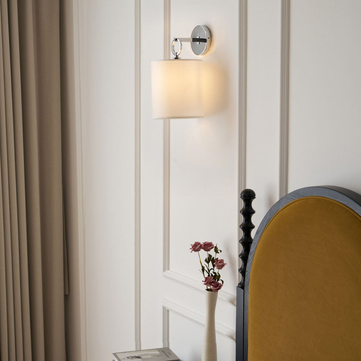 Sipovon Wall Lamp Farmhouse Fabric Cylindrical