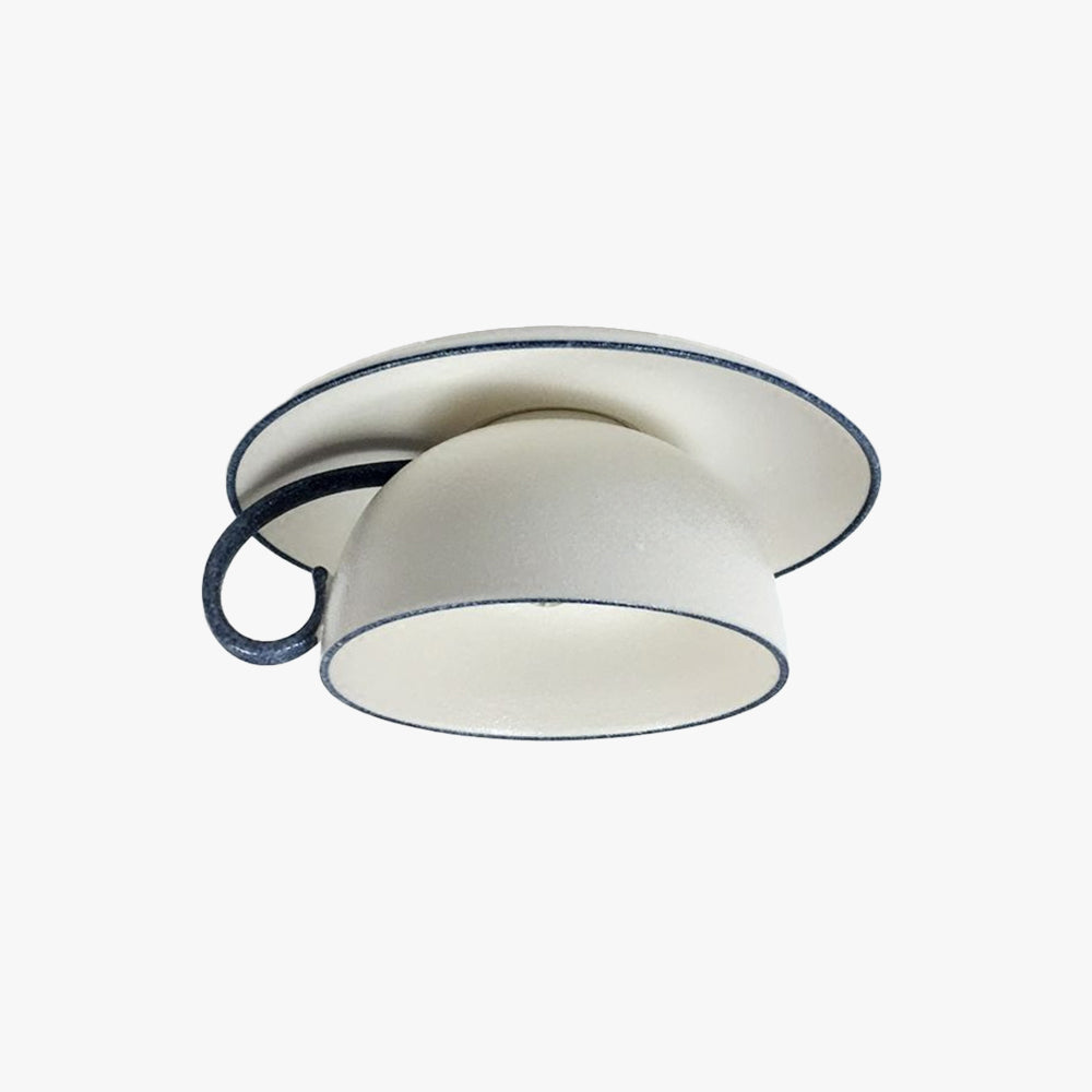 Dutanonu Modern Glaze Cup Ceramic Flush Mount Ceiling Light Bedroom