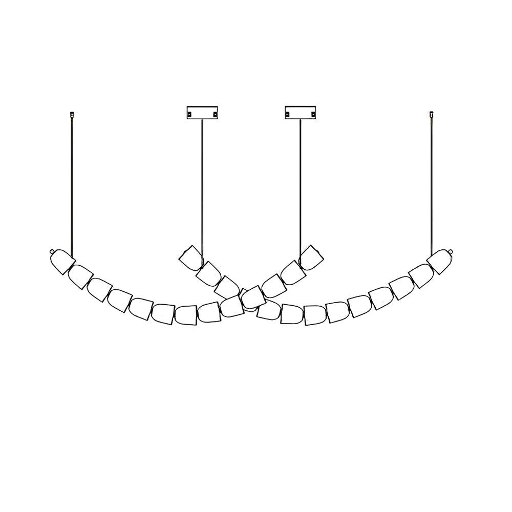 Elyisaine Chandelier Crystal Gold LED 3-Line