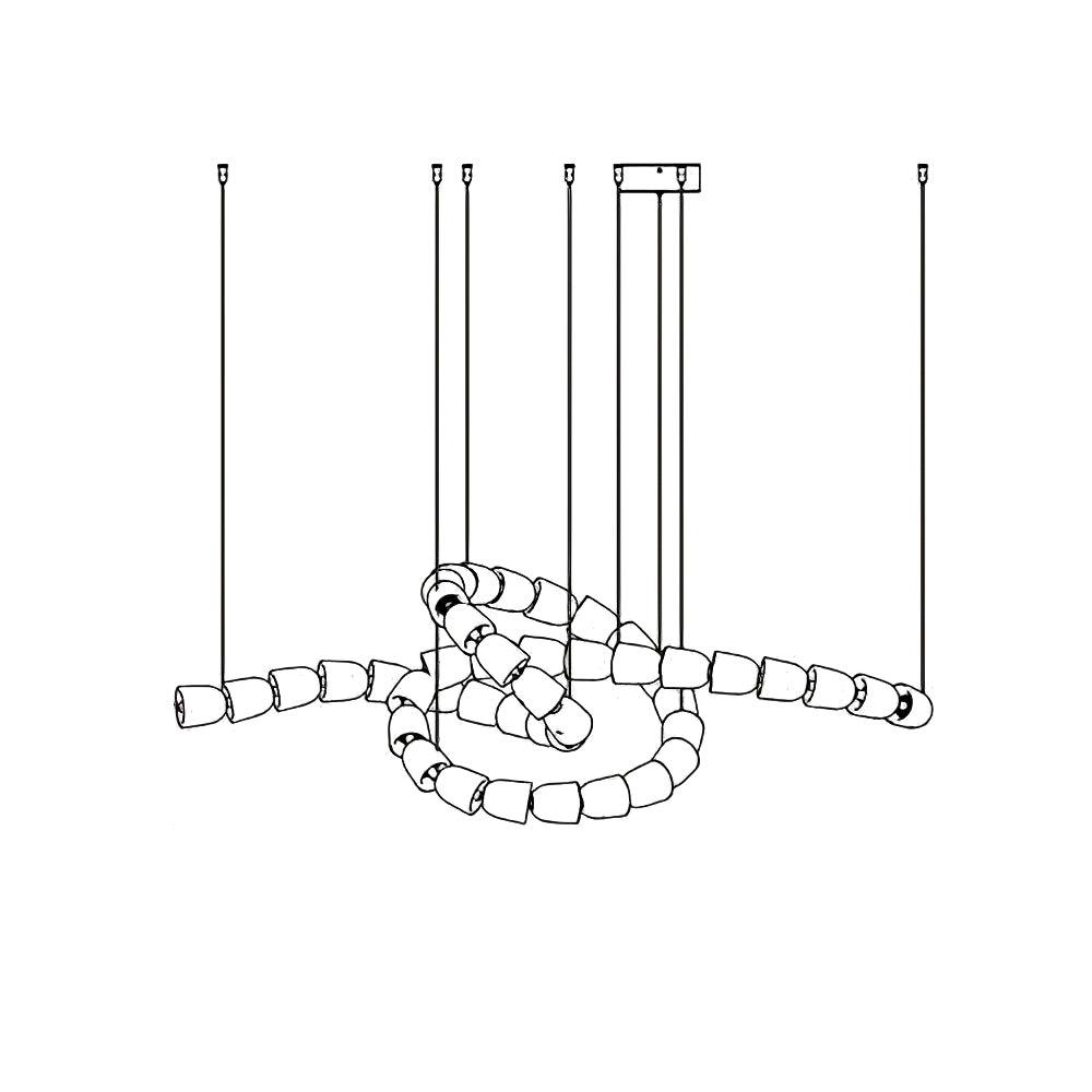 Elyisaine Chandelier Crystal Gold LED 3-Line