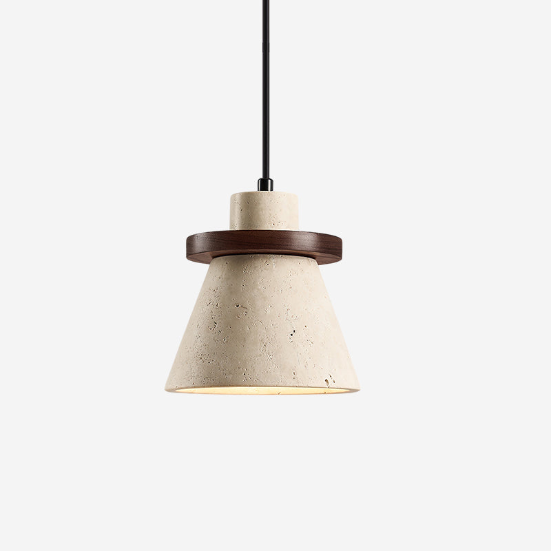 Virela Pendant Lamp Travertine Wood Minimalist