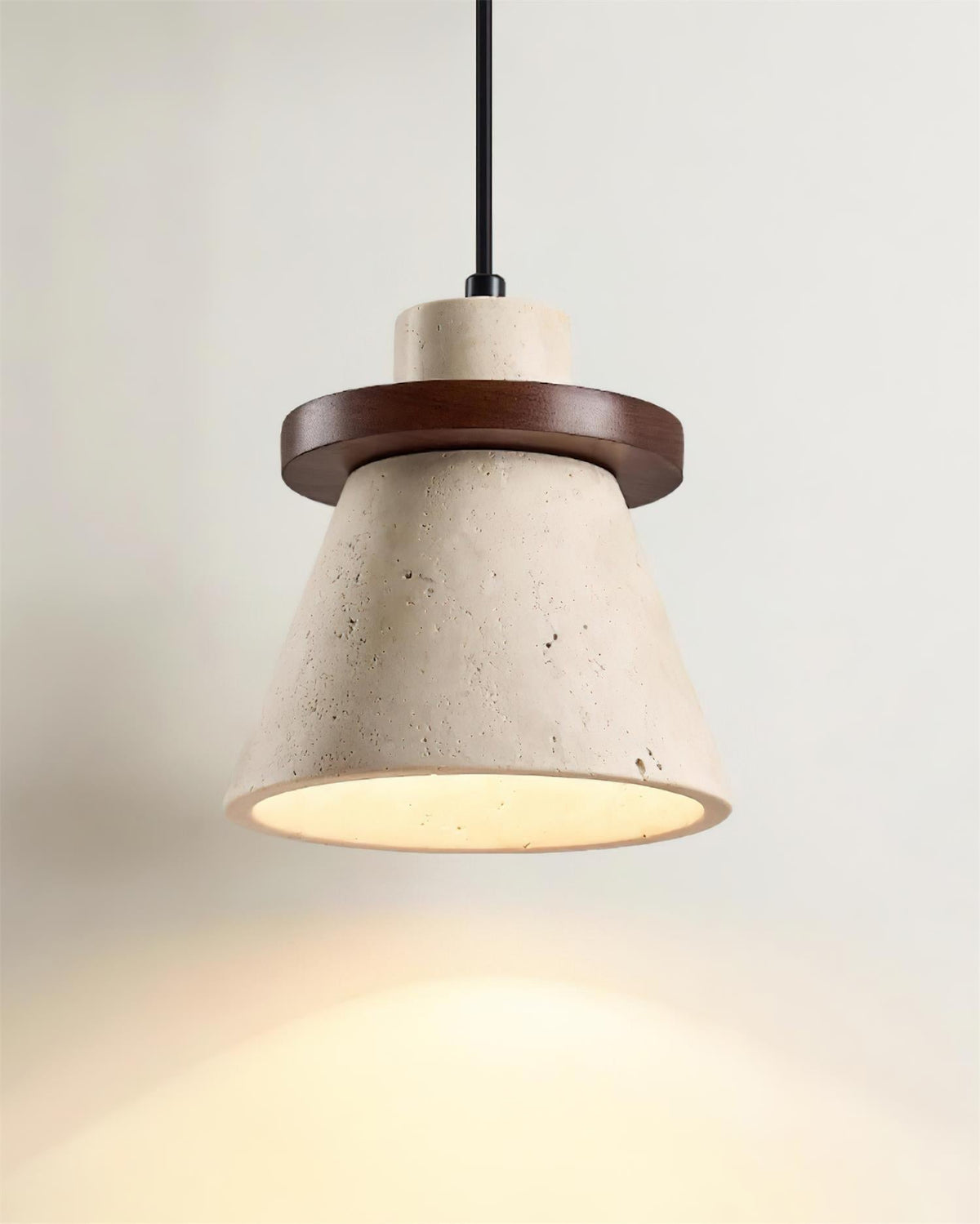 Virela Pendant Lamp Travertine Wood Minimalist