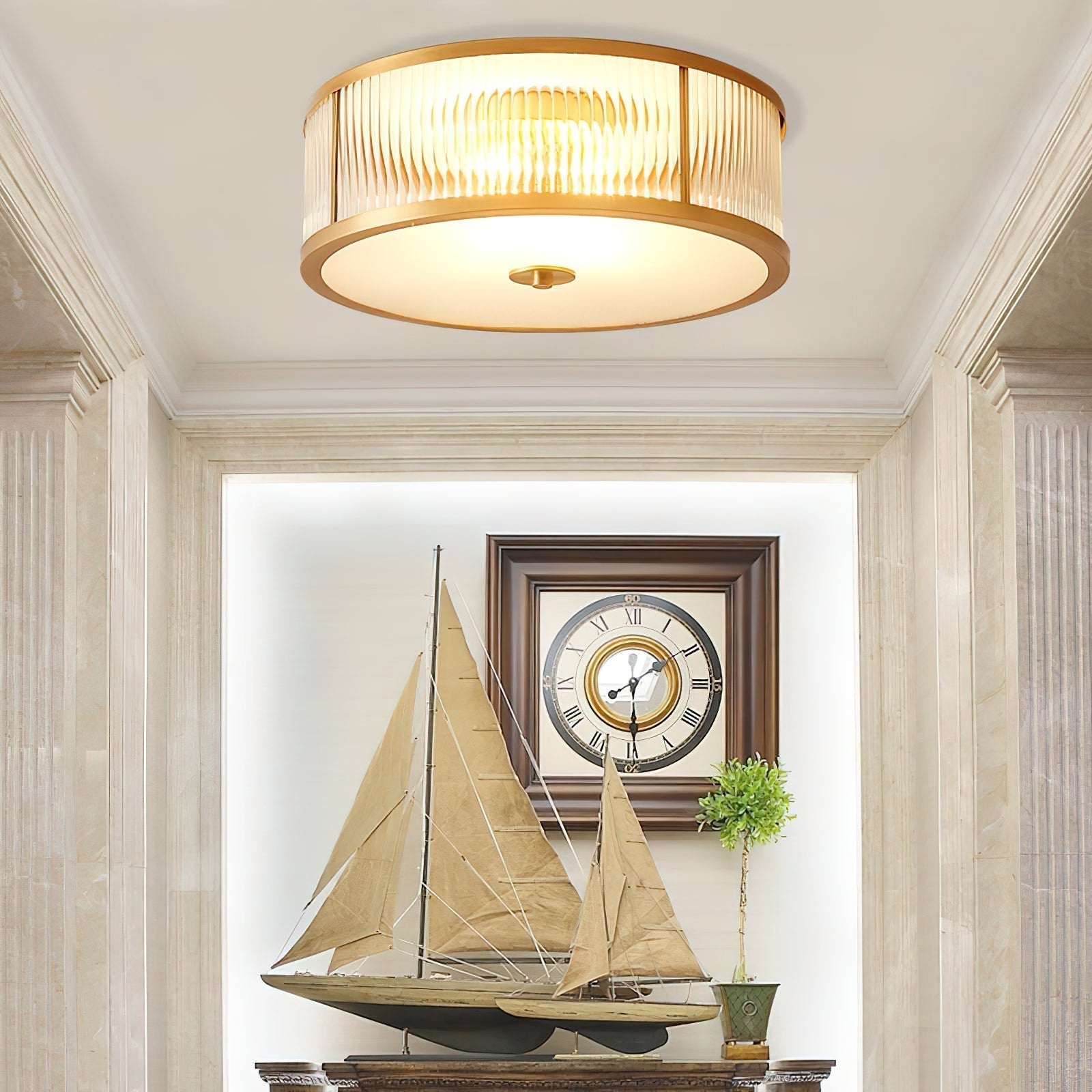 Avvynila Brass Glass CeIling Lamp