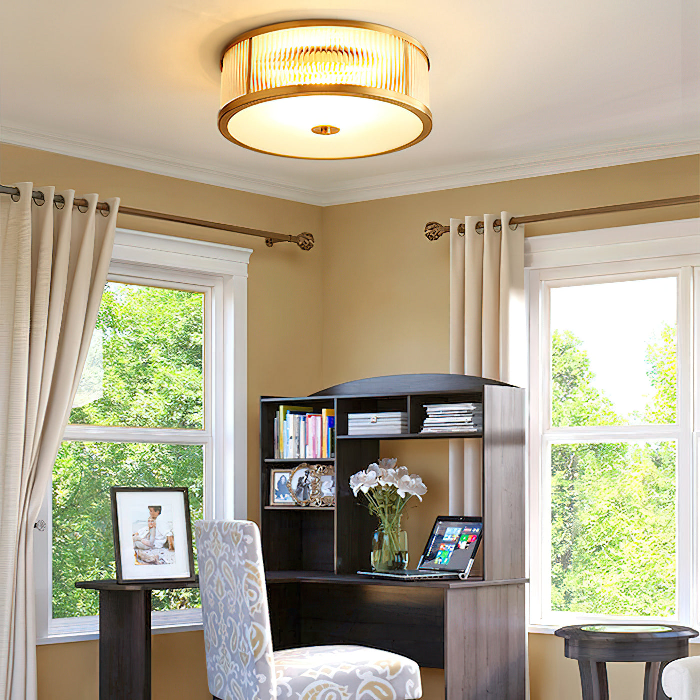 Avvynila Brass Glass CeIling Lamp