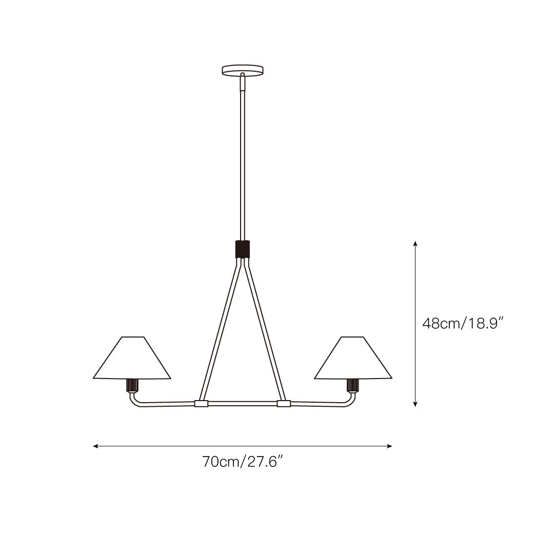 Ornuvyh Vintage Industrial Metal Fabric Chandelier
