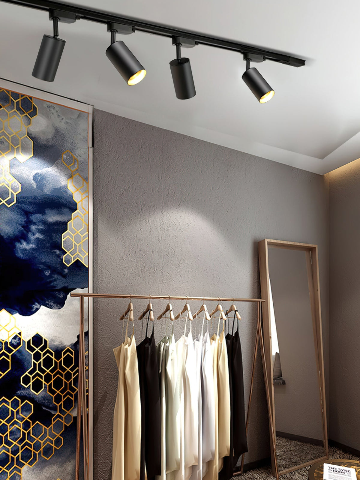 Bera Track Light Gilded Cylindrical for Living Room