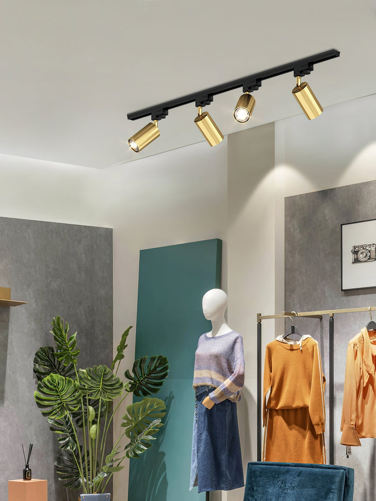 Bera Track Light Gilded Cylindrical for Living Room