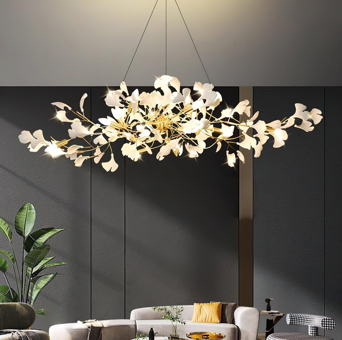 Dostix Pendant Lamp Gingko Ceramic Leaves