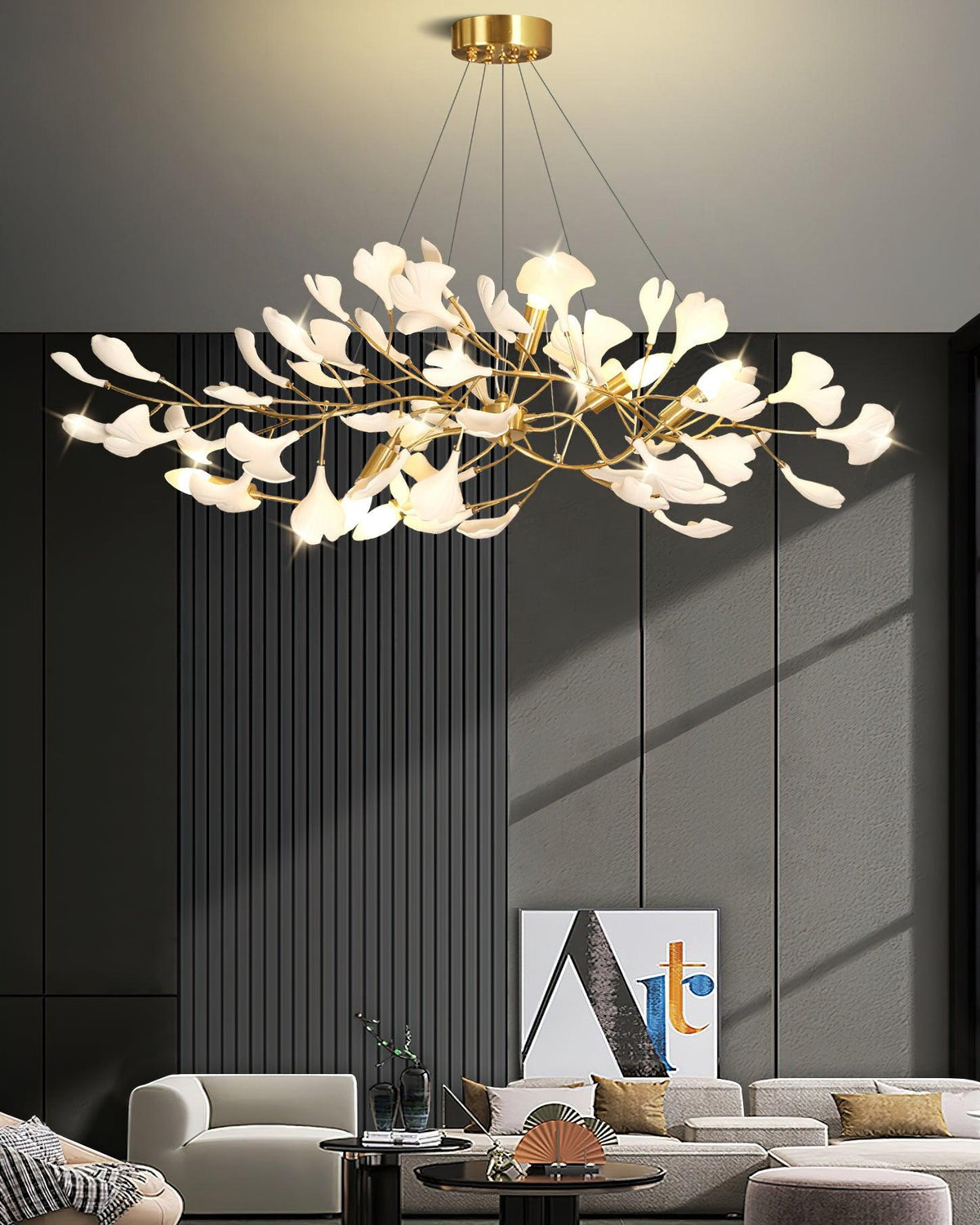 Dostix Pendant Lamp Gingko Ceramic Leaves