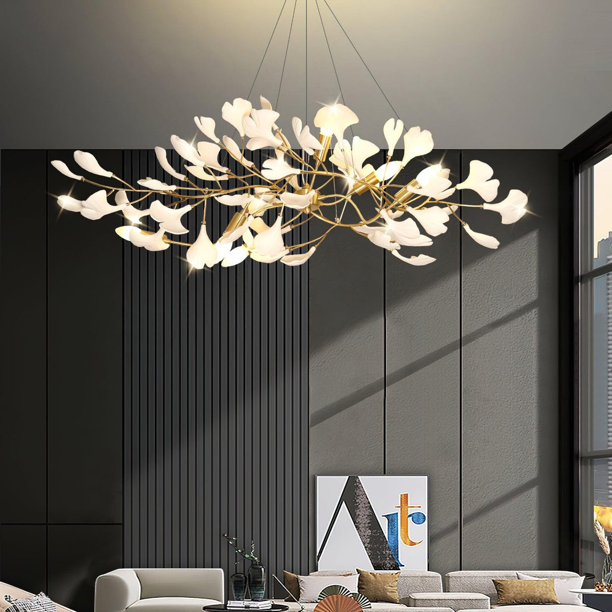 Dostix Pendant Lamp Gingko Ceramic Leaves
