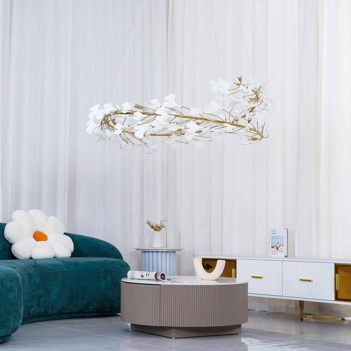 Motadedo Modern Golden LED Chandelier Ceramic