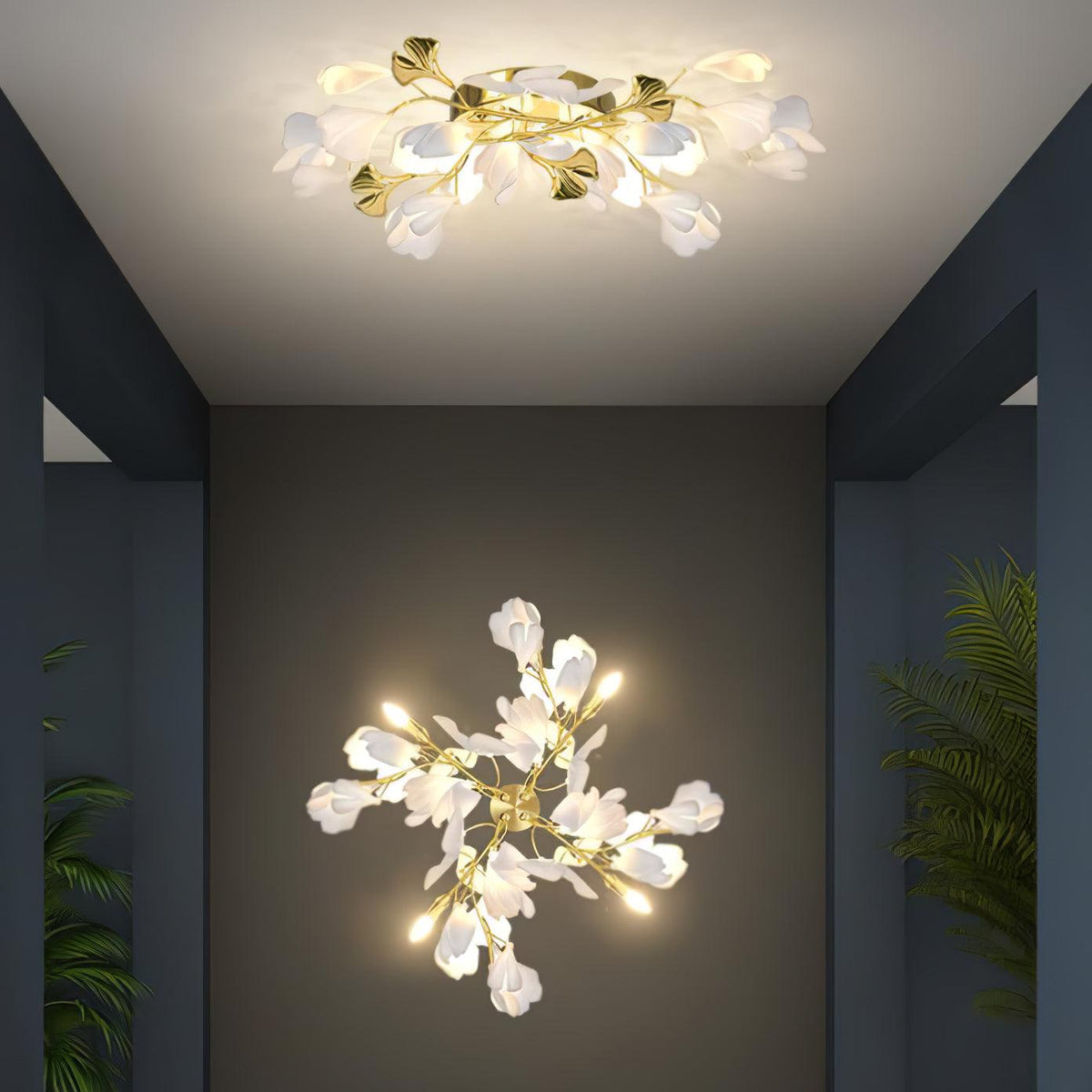 Gavriel Gingko Flowers Ceramics Wall Lamp