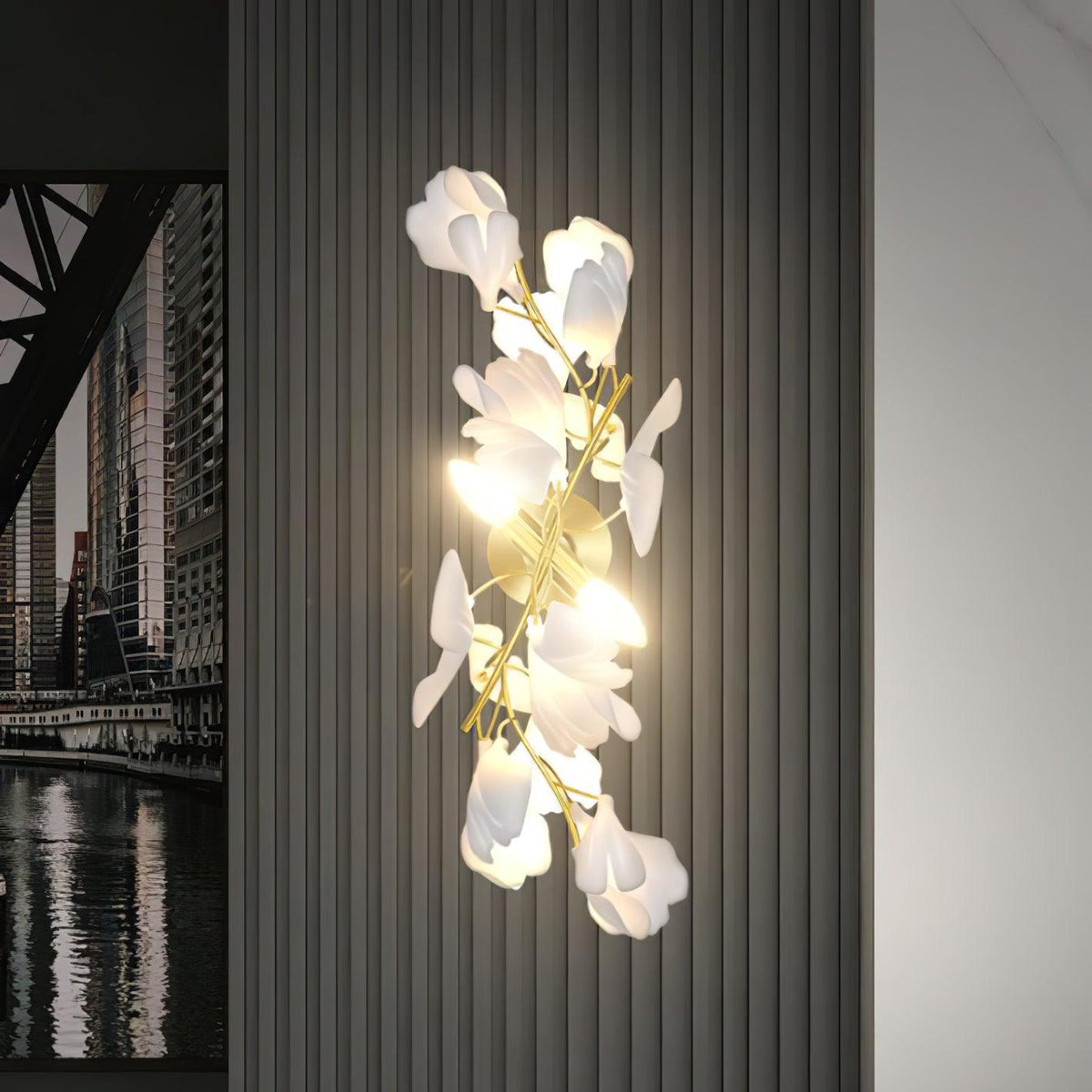 Gavriel Gingko Flowers Ceramics Wall Lamp
