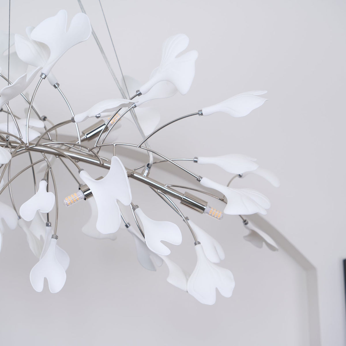 Zubeles Gingko Chandelier Art Deco Bent Downwards