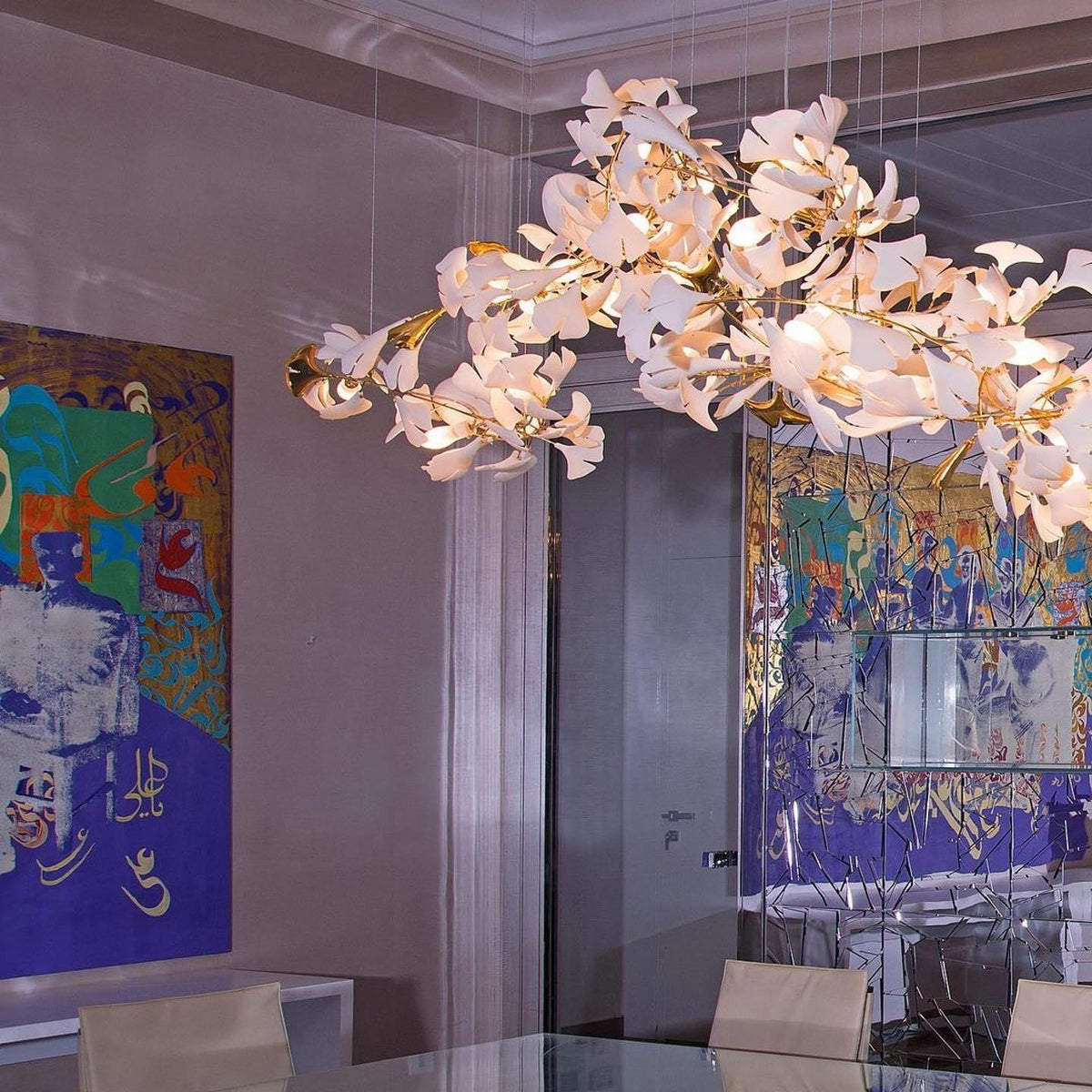 Gingko Chandelier G Style Leaf Branch Shape Modern