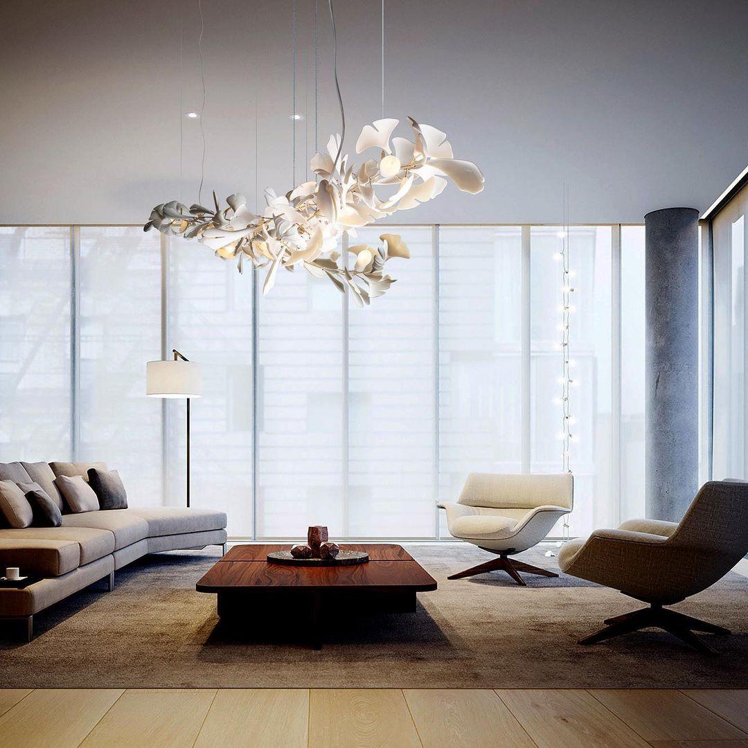 Gingko Chandelier G Style Leaf Branch Shape Modern