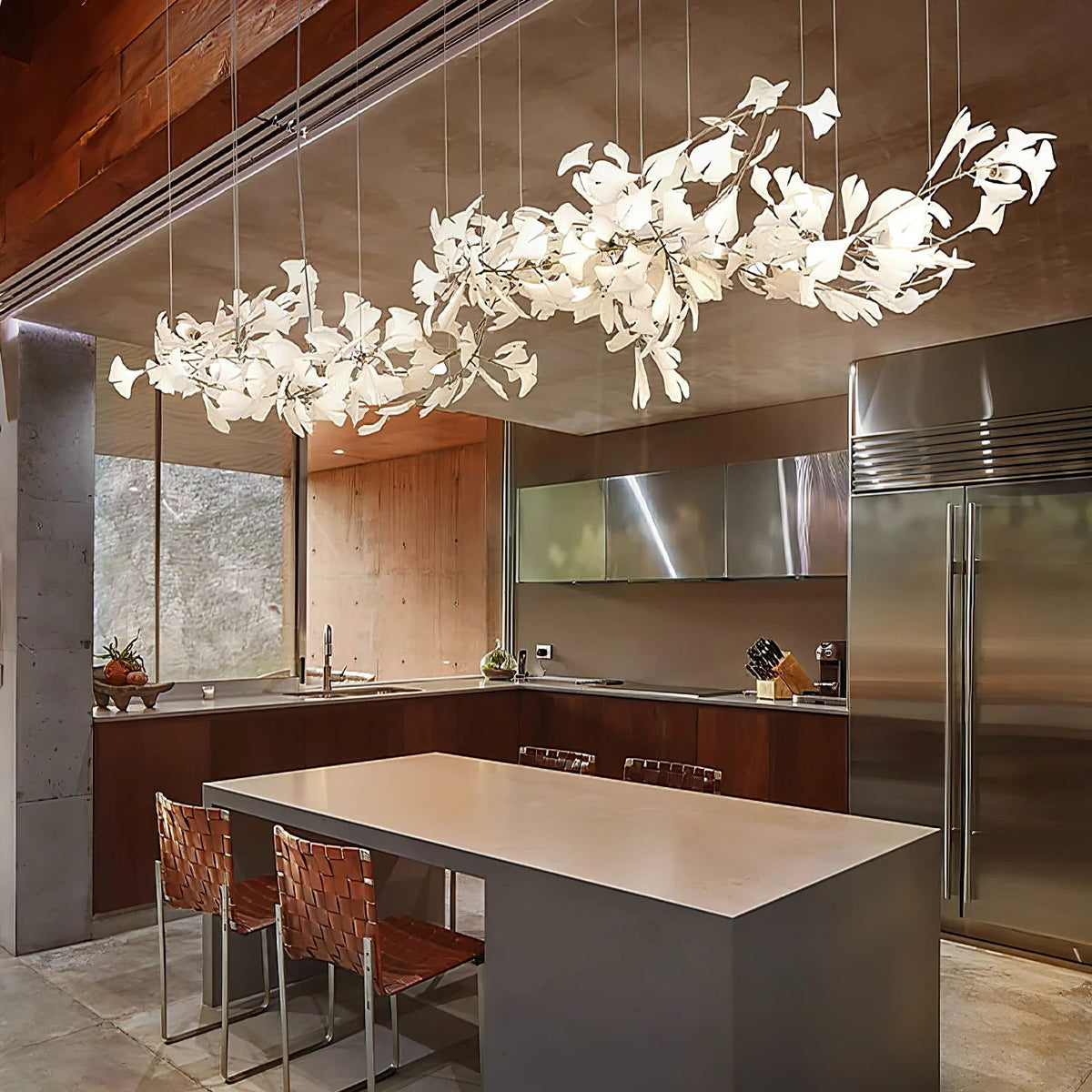 Viraaelle Leaves Combination Gingko Ceramics Chandeliers