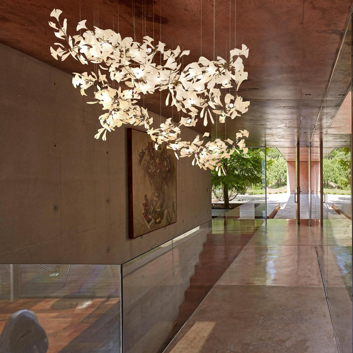 Ririxel Pendant Lamp Gingko Ceramic Petals Gold
