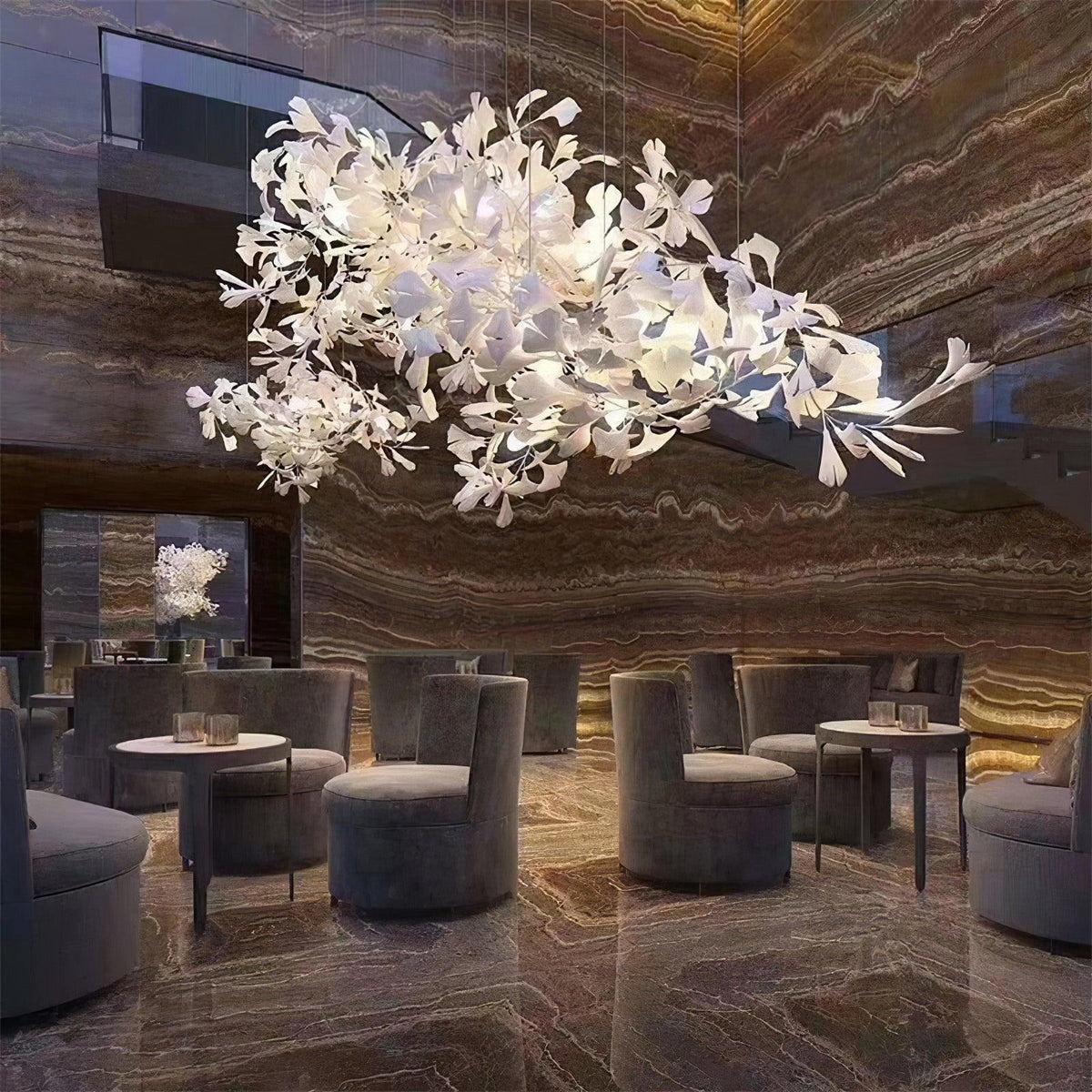 Cereian Chandelier Ceramic Gingko Petal