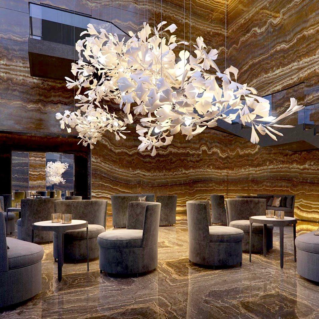 Cereian Chandelier Ceramic Gingko Petal