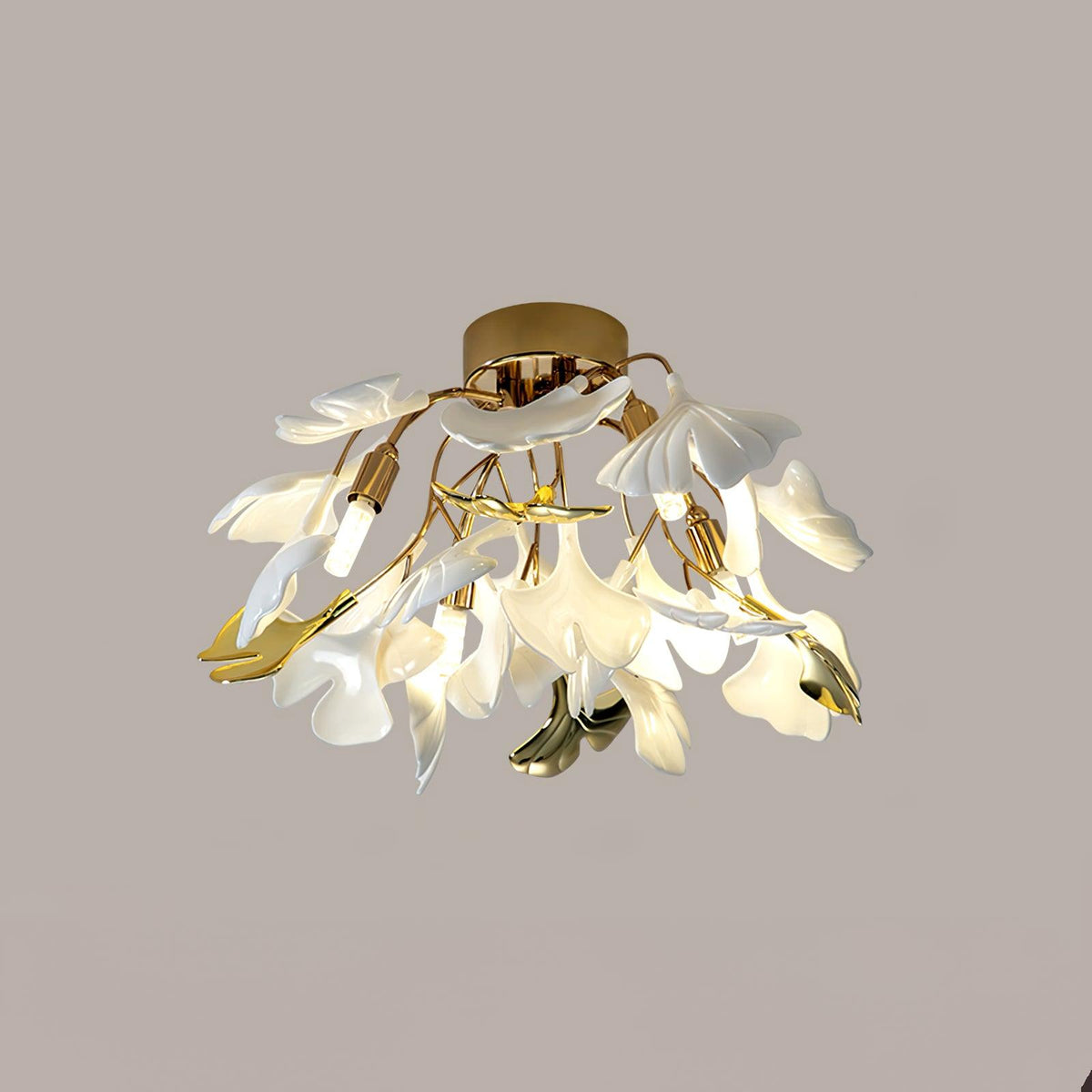 Orienaya Ceiling Lamp Gingko Leaves with Brass Branch