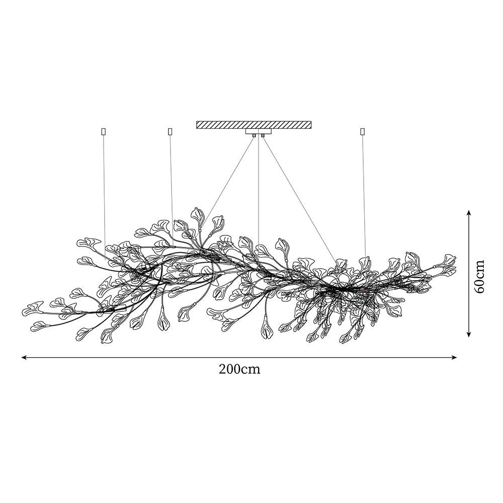 Calix Chandelier Frame Ceramic Gingko Leaf Shade White Gold Modern