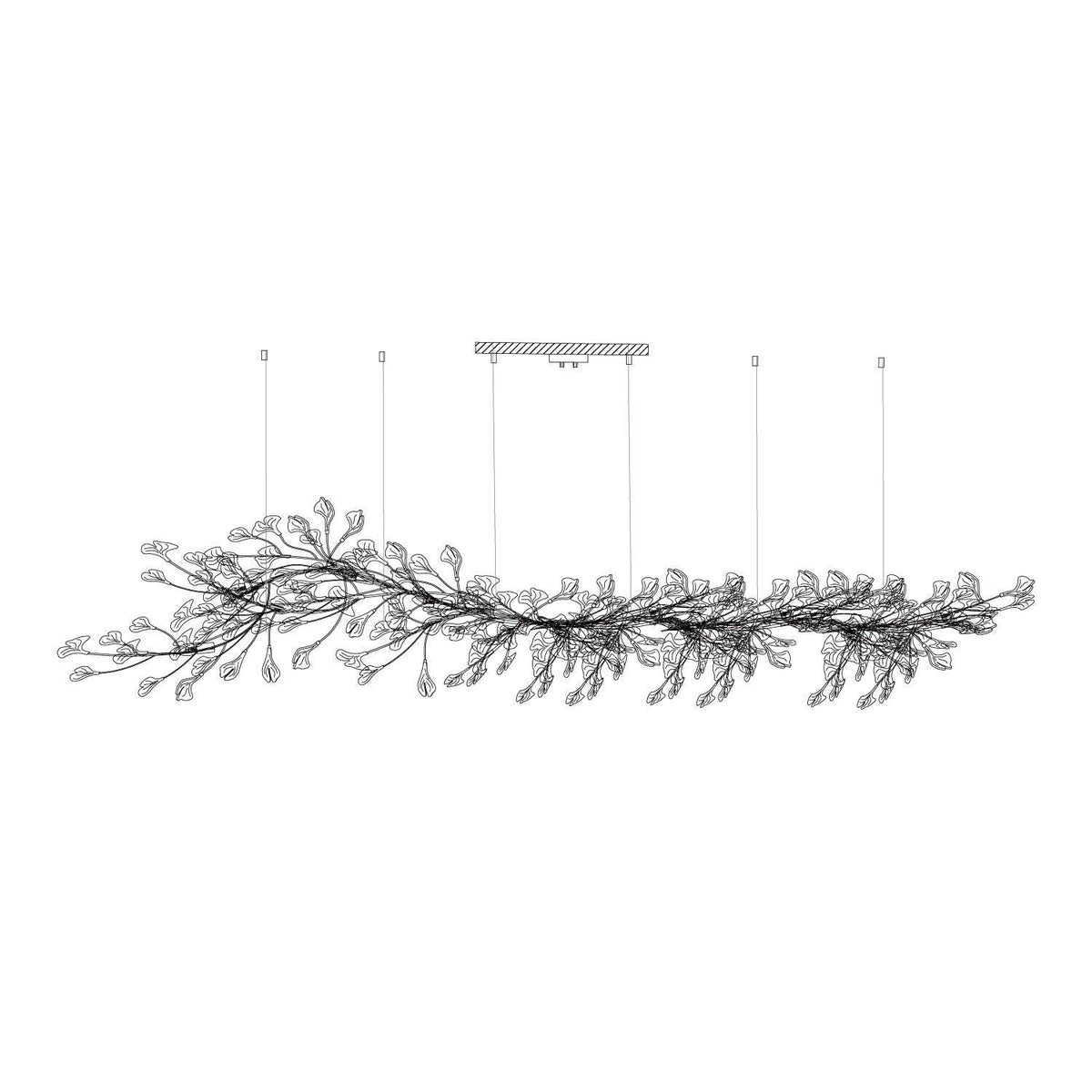 Calix Chandelier Frame Ceramic Gingko Leaf Shade White Gold Modern