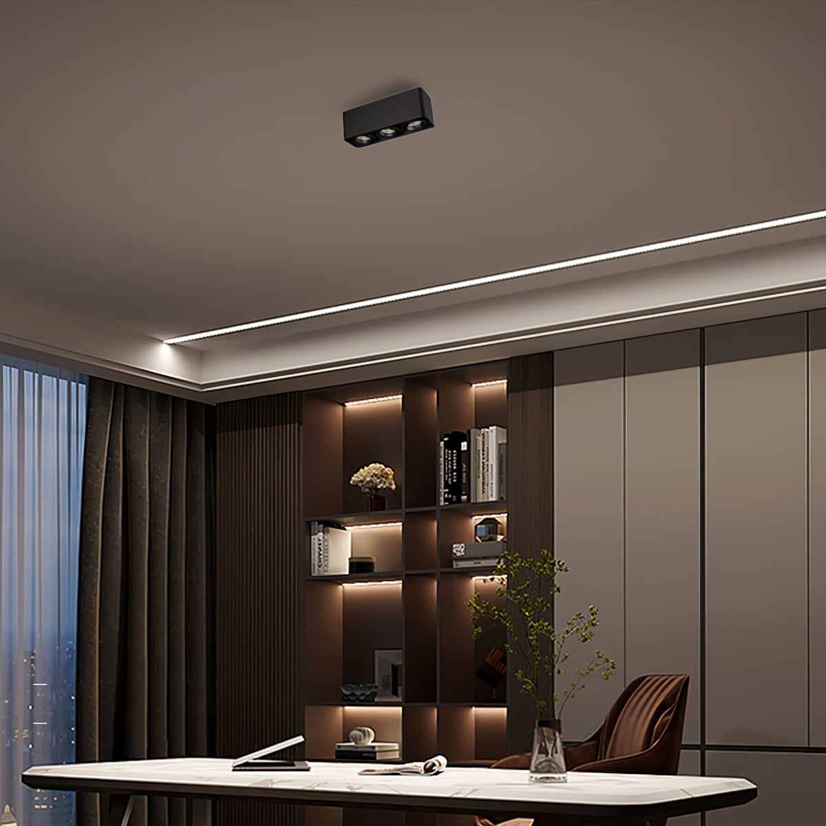 Devely Spotlight Surface Mount Twin LED Angular Minimalist