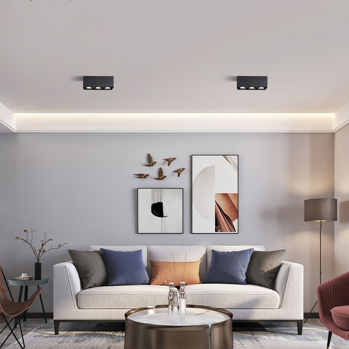Devely Spotlight Surface Mount Twin LED Angular Minimalist