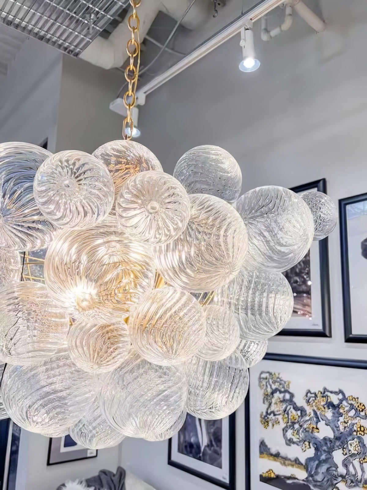Ben Chandelier Glass Ball Bubble Modern