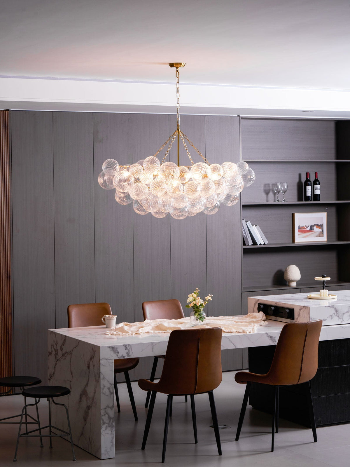 Ben Chandelier Glass Ball Bubble Modern