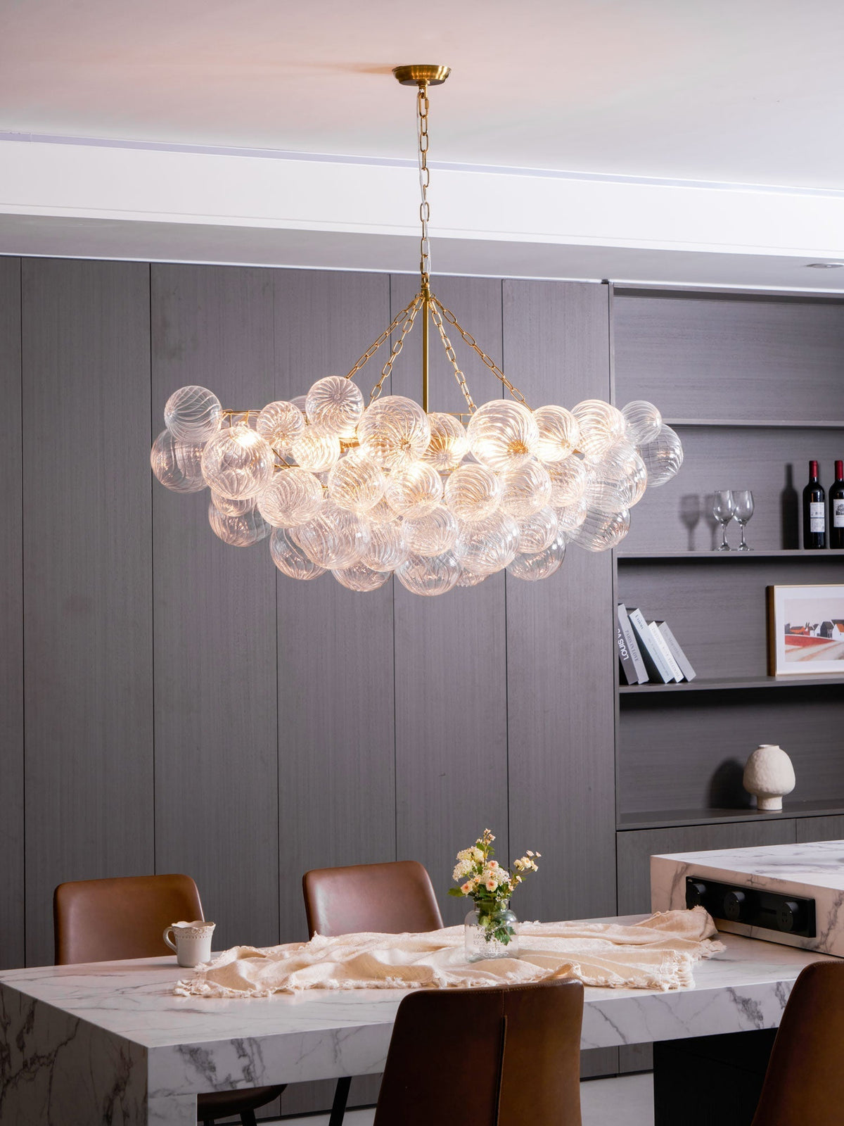 Ben Chandelier Glass Ball Bubble Modern
