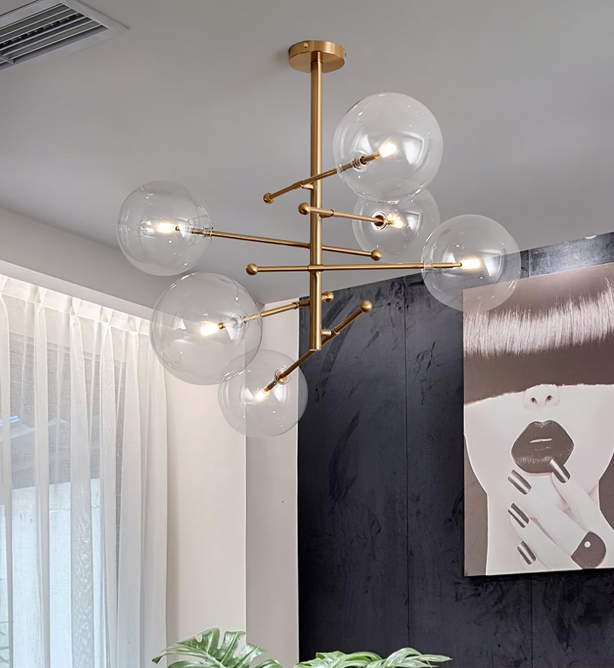Orbit Contemporary Glass Chandelier