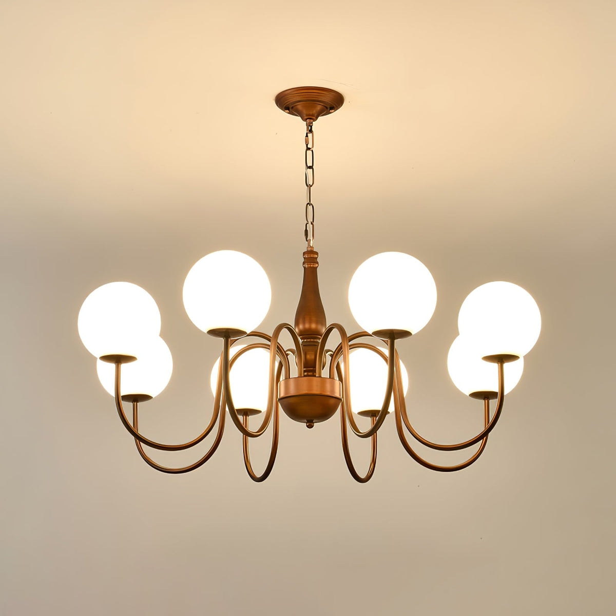 Grelor Chandelier Copper & Glass Grove Ball