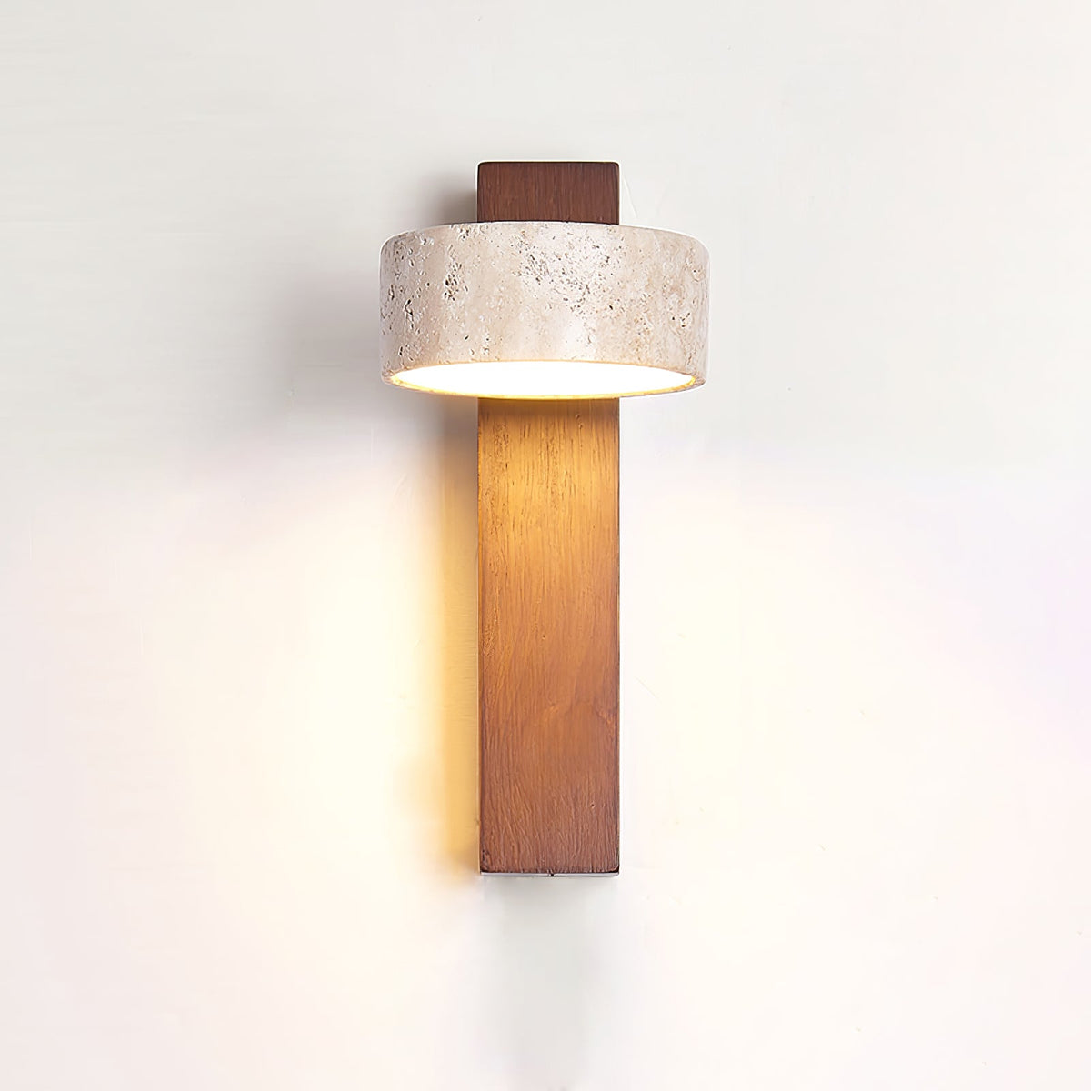 Tavalina Cylinder-Stack Travertine Wall Light