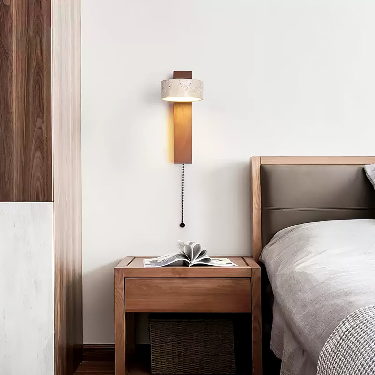 Tavalina Cylinder-Stack Travertine Wall Light