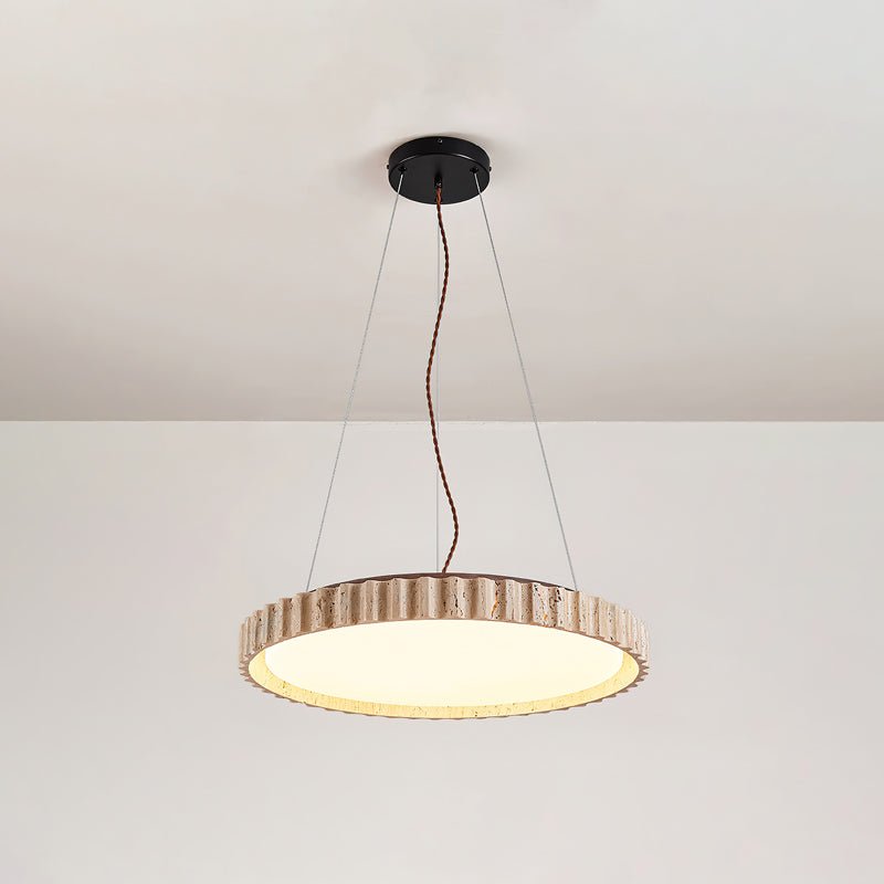 Elvenis Circular Travertine Pendant Light