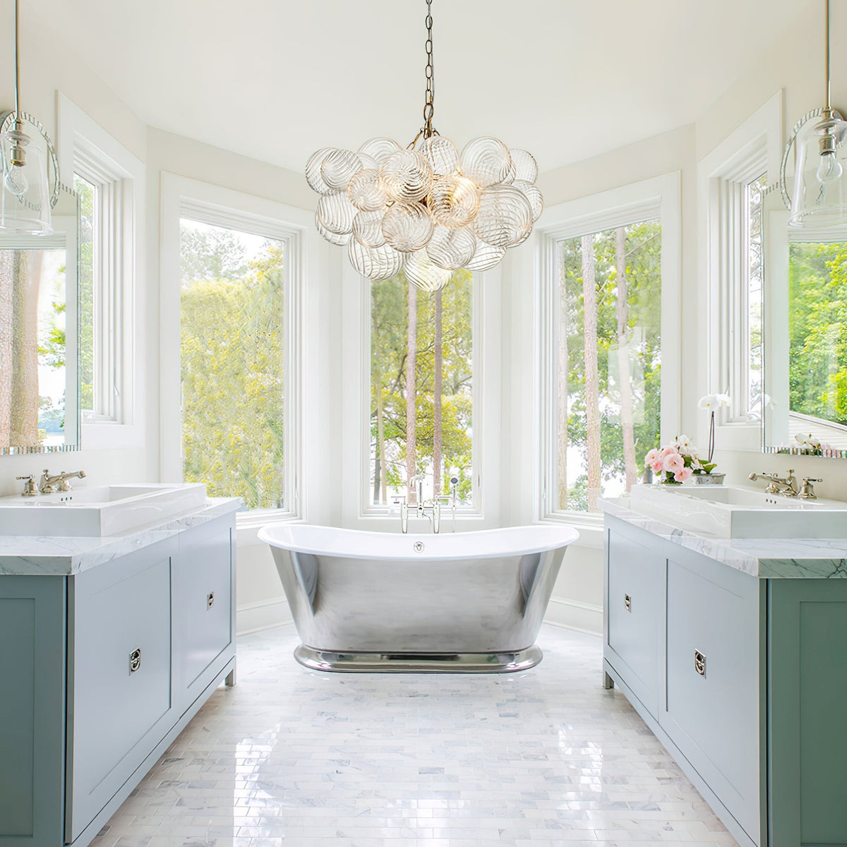 Ben Chandelier Glass Ball Bubble Modern