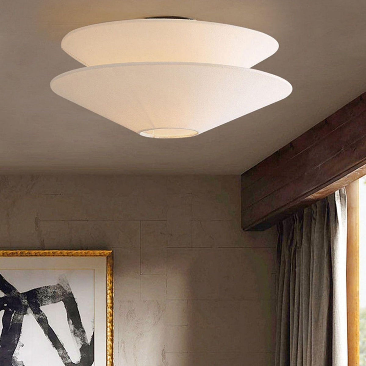 Rivesal Ceiling Light Double Cone Fabric