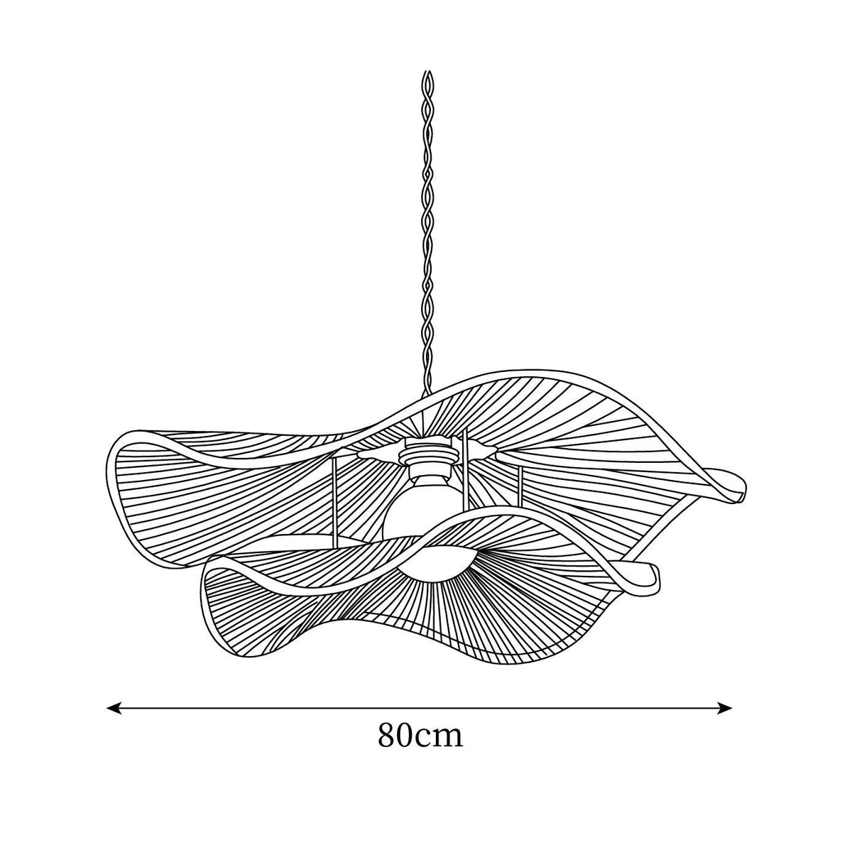 Solin Wave Rattan Pendant Light