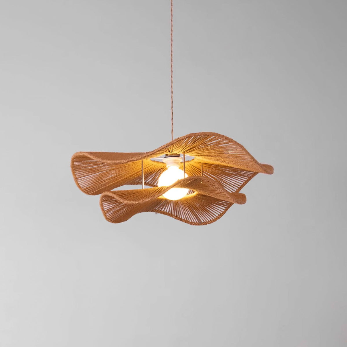 Solin Wave Rattan Pendant Light