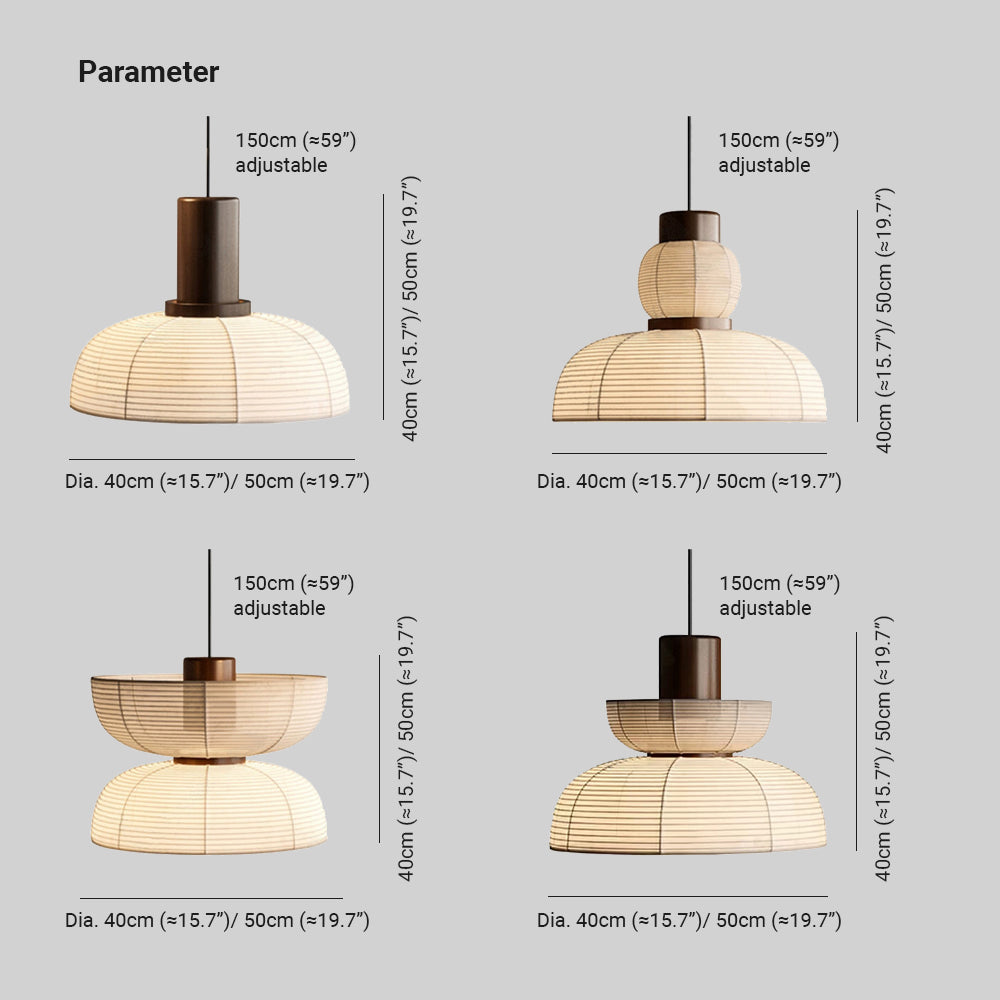 Sivumeka Pendant Light Neutral Paper Modern Fabric White