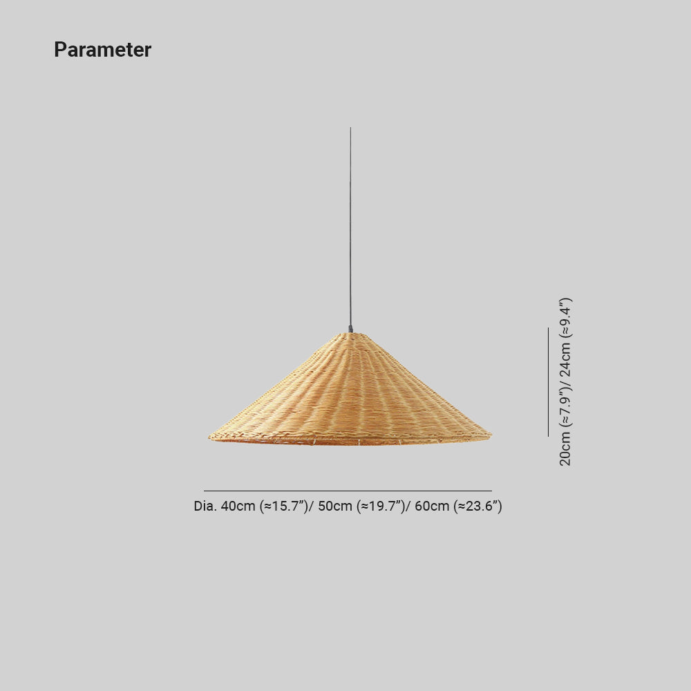 Fetogero Vintage Handmade LED Rattan Pendant Light Living Room