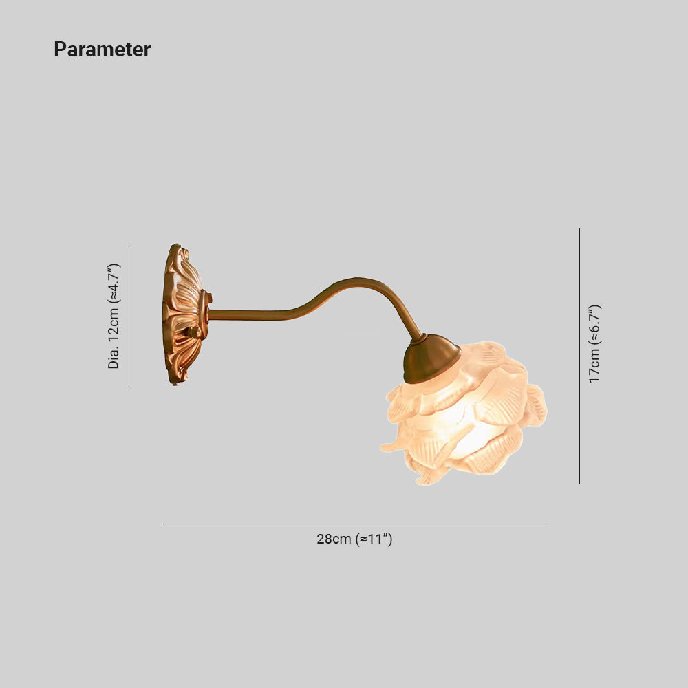 Pebusame Vintage Metal Glass Indoor Wall Lamp Bedroom Living Room